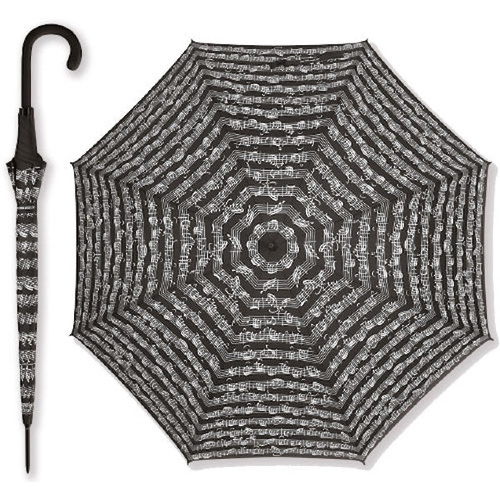 Black Music Umbrella with White Manuscript, 105cm
