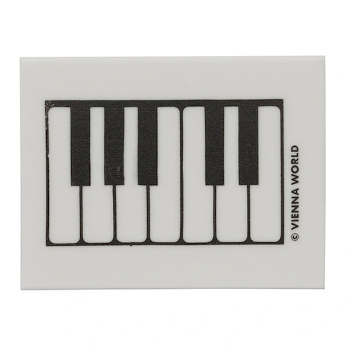 White Piano Eraser with Black Keyboard - Rectangle Shaped