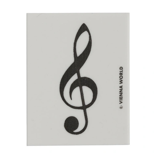 White Eraser with Black Treble Clef Design