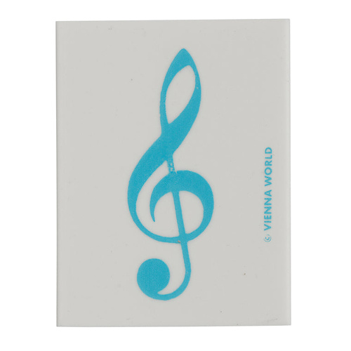 White Eraser with Blue Treble Clef - 4.5 x 3.5 x 0.9 cm