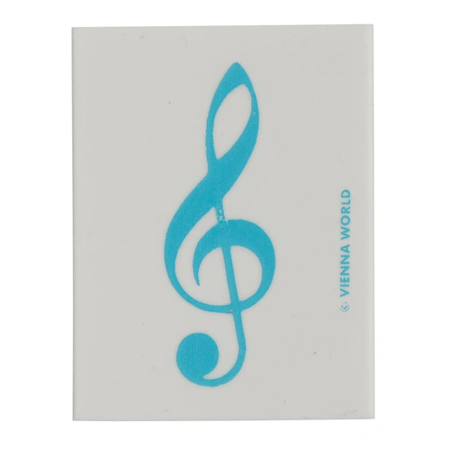 Blue Treble Clef White Eraser 4.5 x 3.5 x 0.9cm