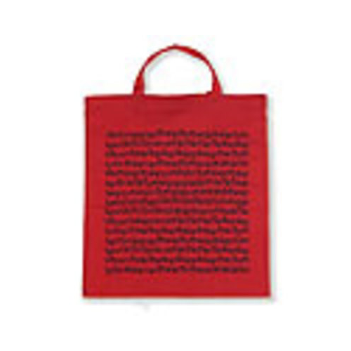 Red Cotton Sheet Music Bag with Black Manuscript, 38x40cm