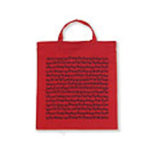 Red Cotton Sheet Music Bag with Black Manuscript - 38x40cm + Handle