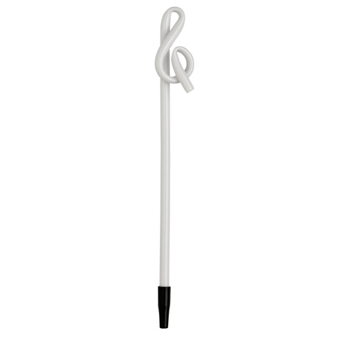 Treble Clef Shaped Ballpoint Pen - White, Black Ink