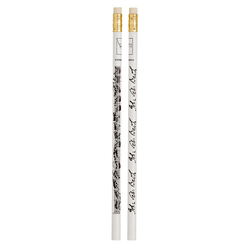 Bach Manuscript Pencil White with Black Print and Eraser