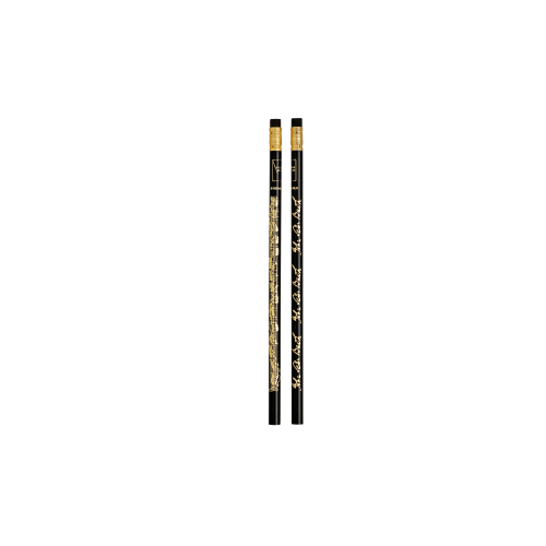 Bach Manuscript Pencil Black Gold Print Eraser