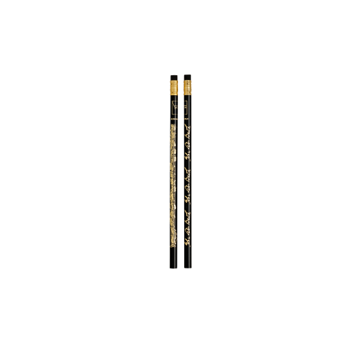 Bach Manuscript Pencil Black with Gold Print and Eraser