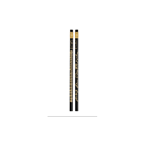 Mozart Manuscript Pencil Black with Gold Print and Eraser