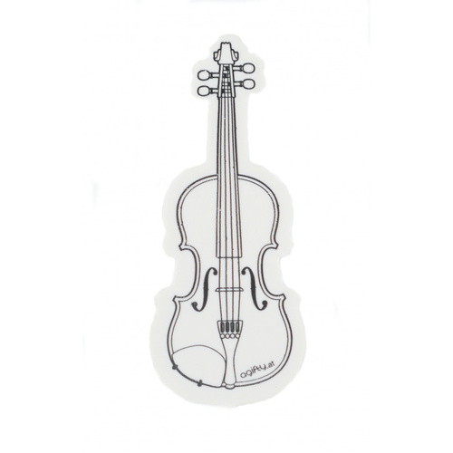 Violin Shaped Eraser - White with Black Print, 6cm