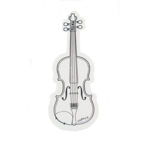 Violin Shaped Eraser - White with Black Print, 6cm