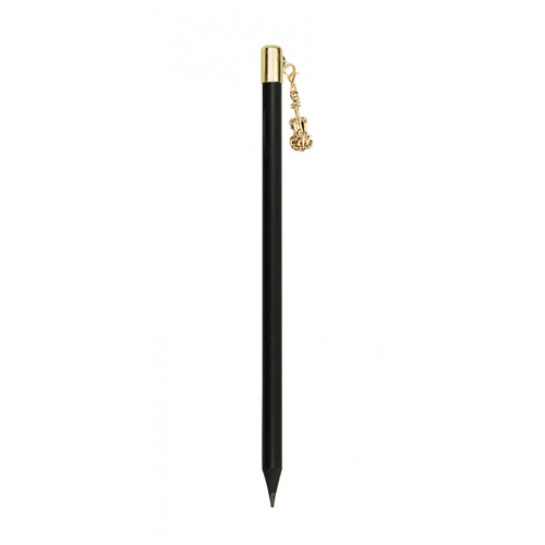 Black Music Pencil with Gold Violin Charm