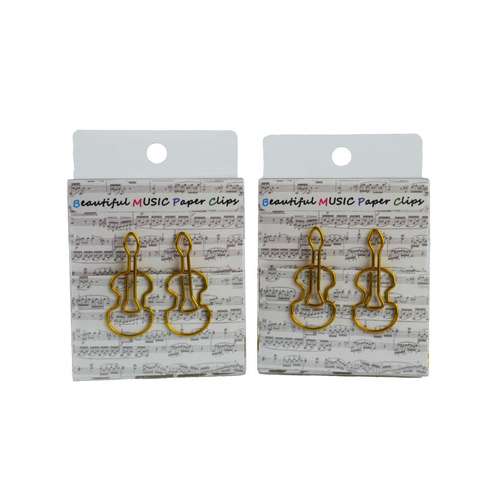 Violin Viola Cello Paper Clips Gold - Pack of 15