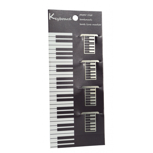 Piano Paper Clips Set of 4 Stainless Steel Keyboard Design