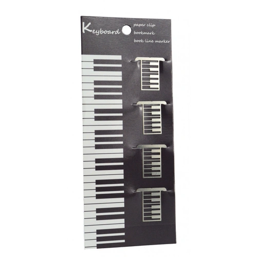 Piano Keyboard Paper Clips - Pack of 4 Stainless Steel