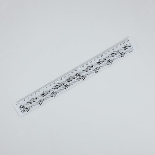 30cm White Acrylic Music Ruler with Black Manuscript