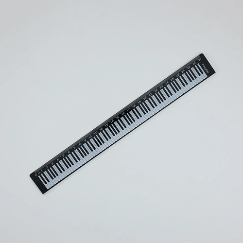 30cm Black Music Ruler with White Piano Keyboard