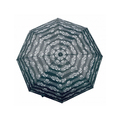 Folding Black Umbrella with Manuscript Design, Compact for Travel