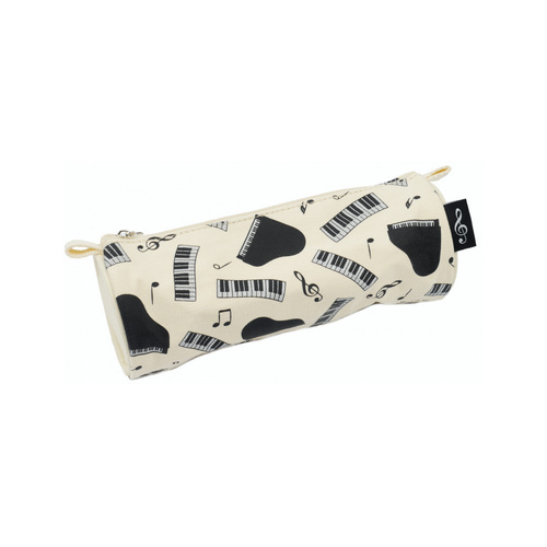 Music Pencil Case with Black Grand Pianos and Keyboards