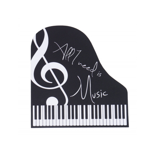 Grand Piano Shaped Mouse Pad with Polyester Top and Rubber Backing, 21cm x 22cm