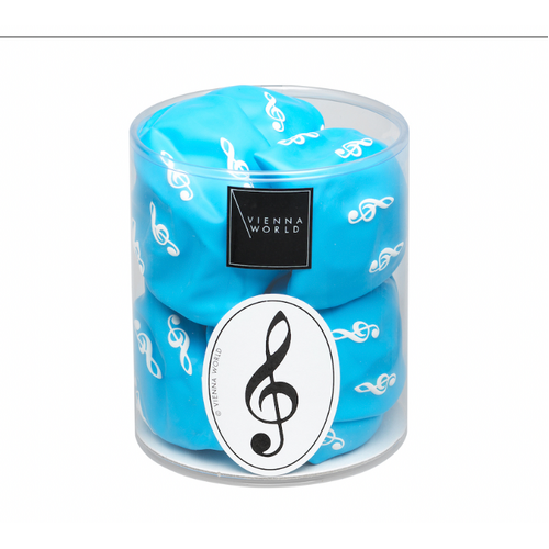 Music Balloon Blue with Black Treble Clefs - Clothing & Accessories