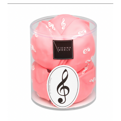 Pink Balloon with Black Treble Clefs
