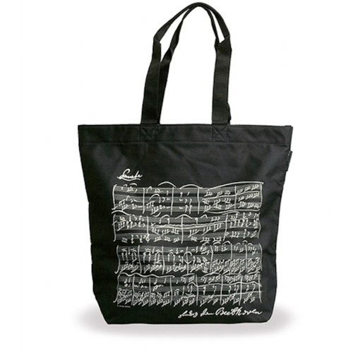 Black Beethoven Shopping Bag 38x39x15cm with Handle