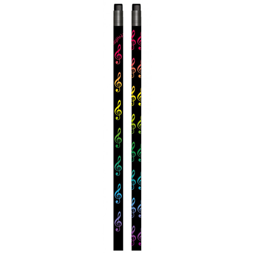 Music Pencil with Rainbow Treble Clefs