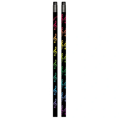 Music Pencil with Rainbow Treble Clefs