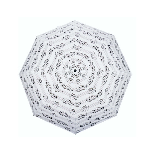 Folding Umbrella White with Black Manuscript