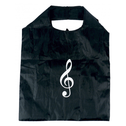 Folding Mini Music Shopping Bag Black and White Treble Clef 37cm x 48cm