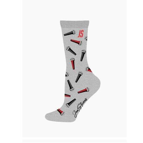 Womens Grey Bamboo Socks with Microphones by John Stevens