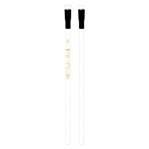 Magnetic White Pencil with Black End - "All I Need is Music"