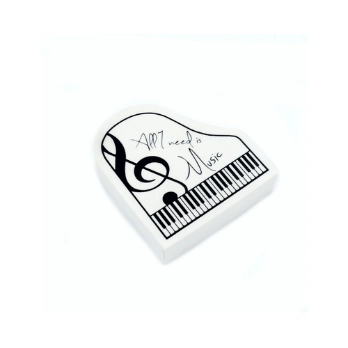 Grand Piano Shaped Eraser with Black Writing