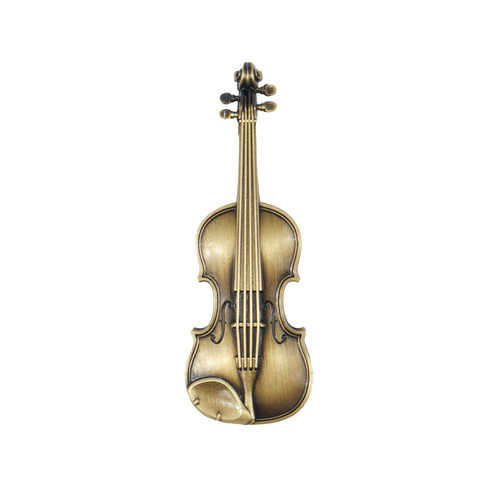 Antique Brass Finish Violin Magnet