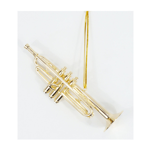 Gold Trumpet Ornament Christmas Decoration 11.5cm