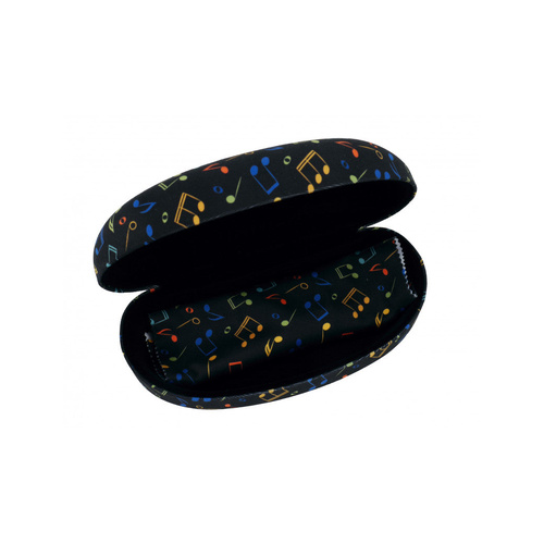 Sunglass Case Black with Colorful Music Notes and Clefs
