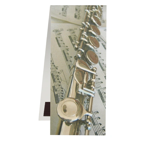 Magnetic Bookmark with Flute Motif on Music Sheet