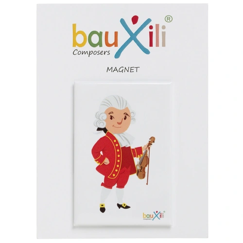 Fridge Magnet Wolfgang Amadeus Mozart with Violin Bauxili