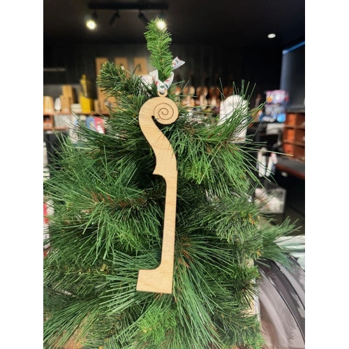 Wooden Violin Scroll Shape Christmas Tree Decoration 12cm