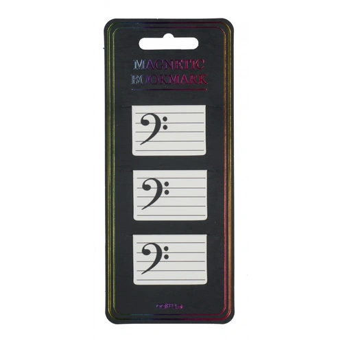 Magnetic Bass Clef Bookmarks - Set of 2.5cm x 4cm, Packaged in Clear Plastic Sleeve