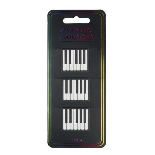 Magnetic Grand Piano Keyboard Bookmarks - Set of 3 in Clear Sleeve, 3cm x 3cm