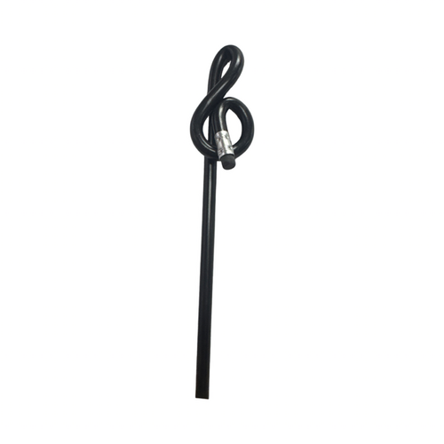 Bentcil Treble Clef Pencil with Eraser - Black
