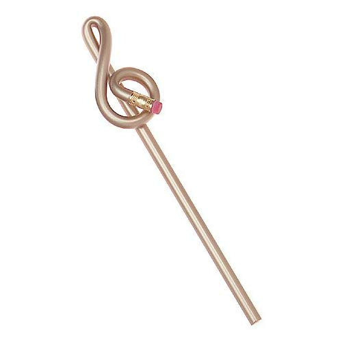 Bentcil Treble Clef Pencil in Gold with Eraser