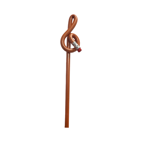 Bentcil Treble Clef Orange Pencil with Eraser