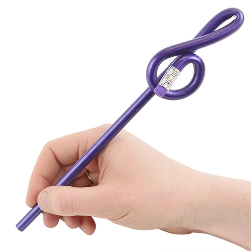 Bentcil Purple Treble Clef Pencil with Eraser