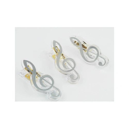 Treble Clef Shaped Silver Music or Paper Clips