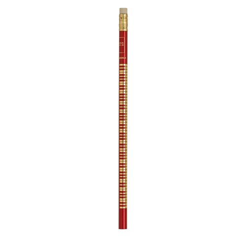 Red HB Pencil with Gold Keyboard Design