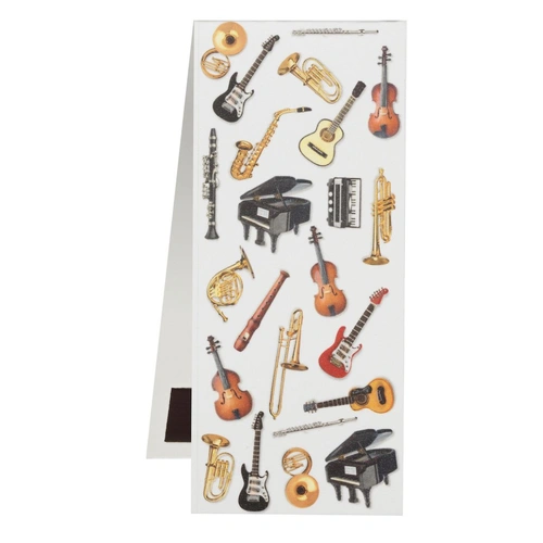 Magnetic White Bookmark with Instruments