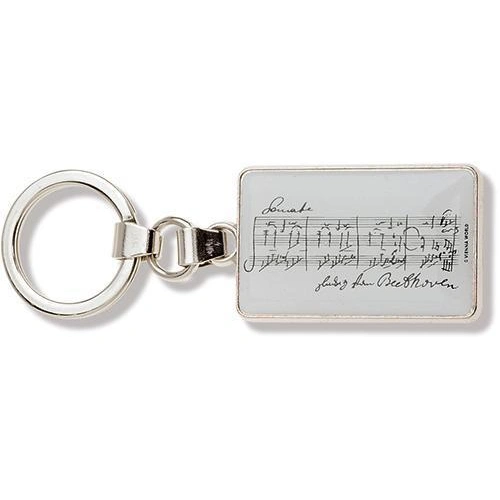 Beethoven Manuscript Silver Metal Keyring