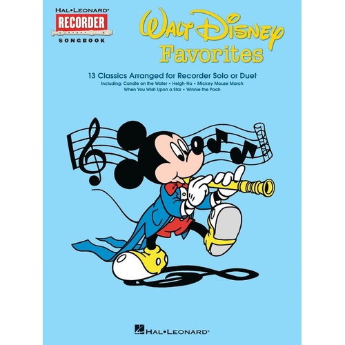 Walt Disney Favorites Recorder Collection with Fingering Chart